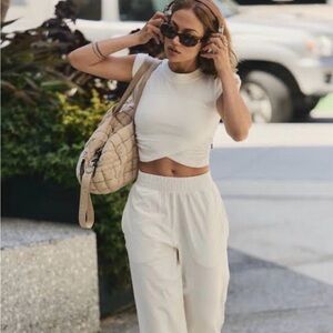 FP Movement by Free People White Short Sleeve Tee & Joggers